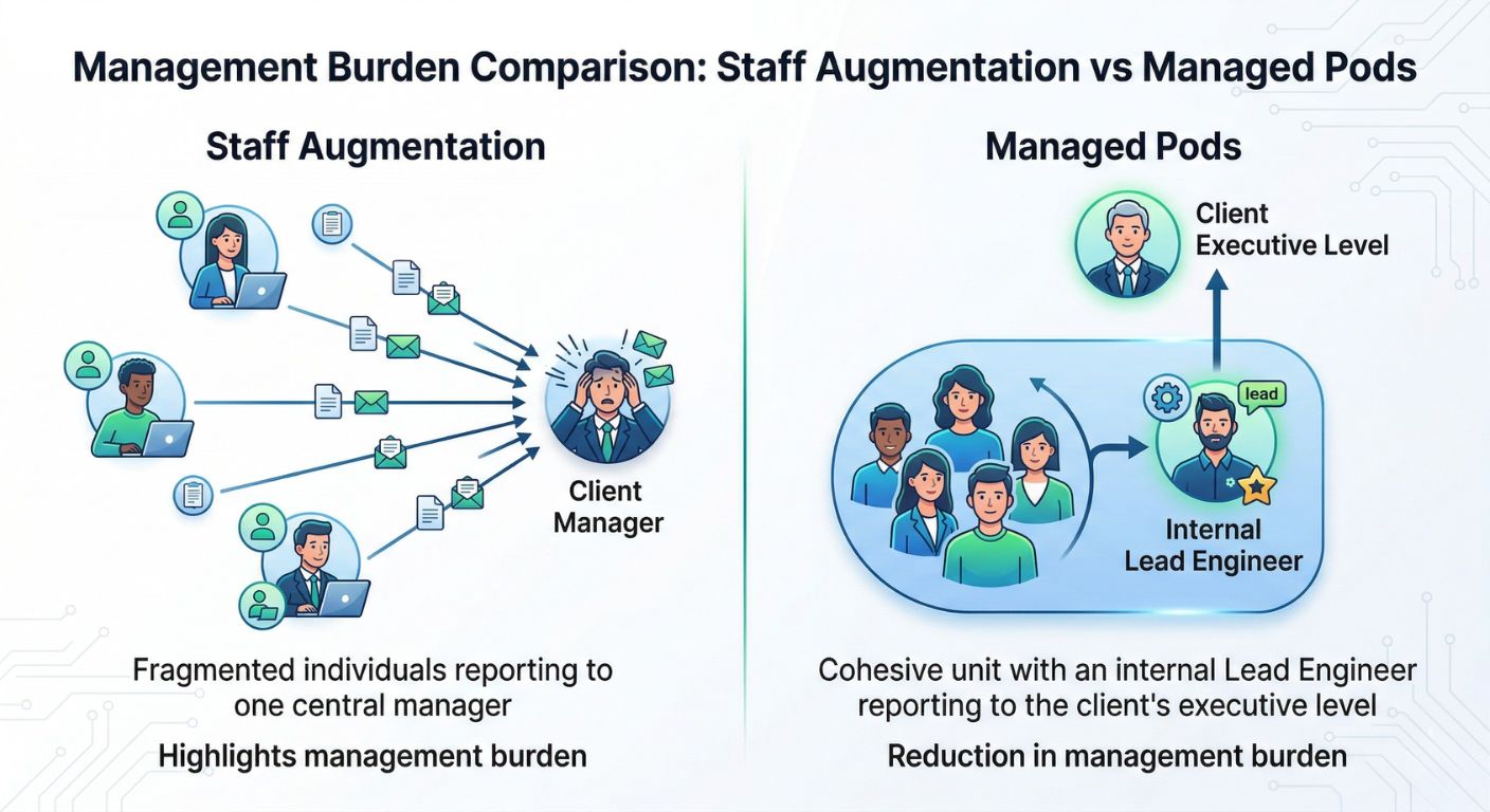 Why Managed Engineering Pods are Replacing Staff Augmentation in 2026
